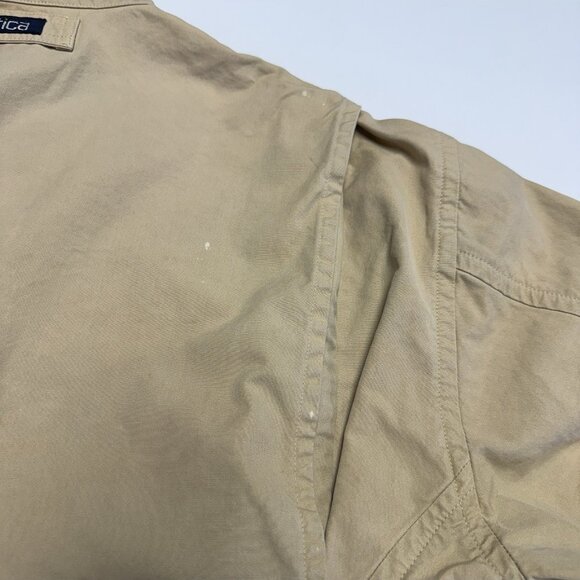 Vintage Nautica Jacket Mens Large 27x27 Beige Full Zip Collared - Picture 16 of 16